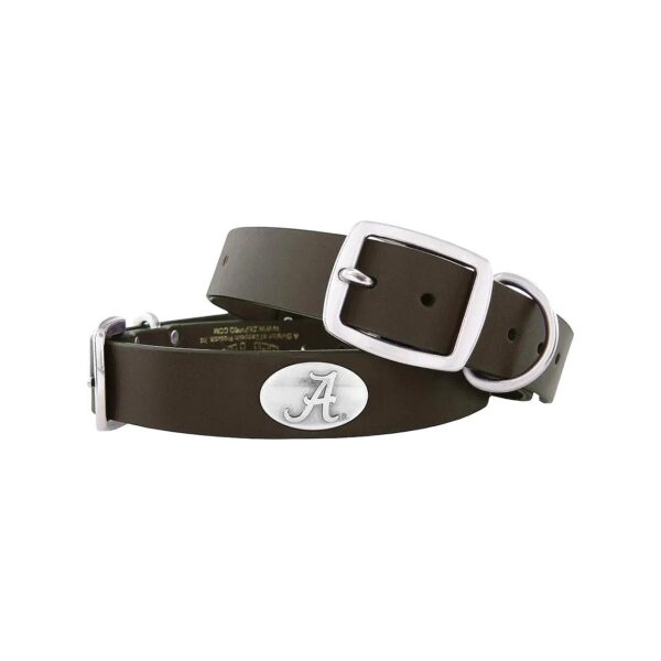 Quality Leather Dog Collar featuring Official NCAA Team Alabama Crimson Tide Logos