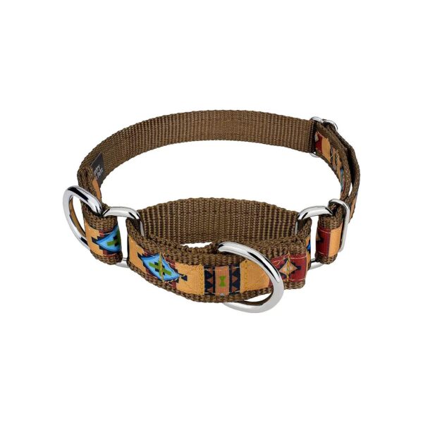 Quality Martingale Dog Collar with Native Arizona Design and Nickel Hardware