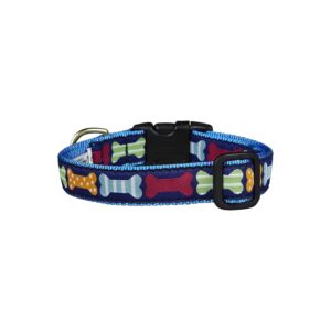 Quality Nylon Small Dog Collar with Big Bones Design and Brass