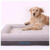 Quality Orthopedic Dog Bed with Waterproof Inner Layer and Breathable Faux Linen Fabric