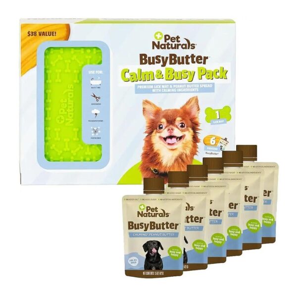 Quality Peanut Butter Treats with Calming Effect for Dogs and Lick Mat