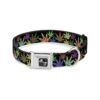 Quality Polyester and Steel, Multi Marijuana Leaves Pattern and Black Colors