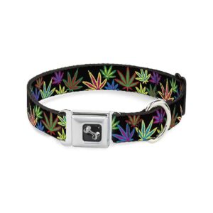 Quality Polyester and Steel, Multi Marijuana Leaves Pattern and Black Colors