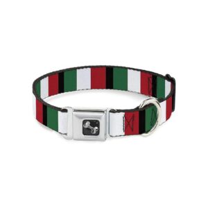 Quality Seatbelt Buckle Dog Collar Italy Flag Durable Steel Components