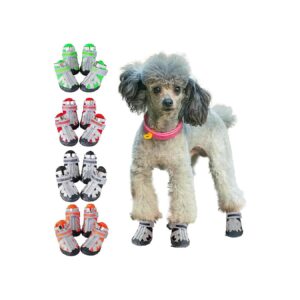 Quality Small Dog Boots Size 4 Anti Slip Sole Reflective Straps Paw