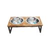 Quality Solid Wood Elevated Feeder with Stainless Steel Bowls for Small Medium Large Dogs