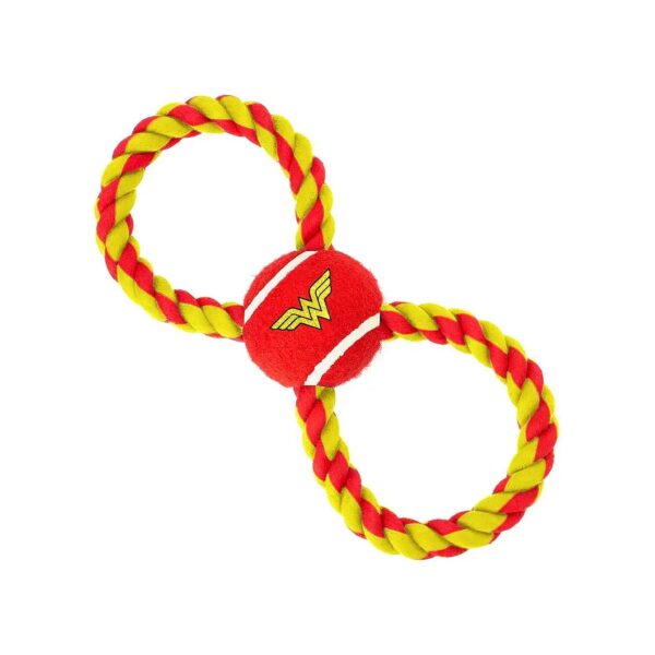 Quality Squeaky Tennis Ball Dog Toy Red Yellow Rope Wonder Woman For Fun And Play