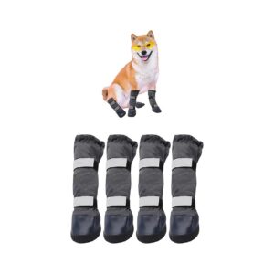 Quality Waterproof Dog Boots for Snow, Mud, and Water, Reflective Straps