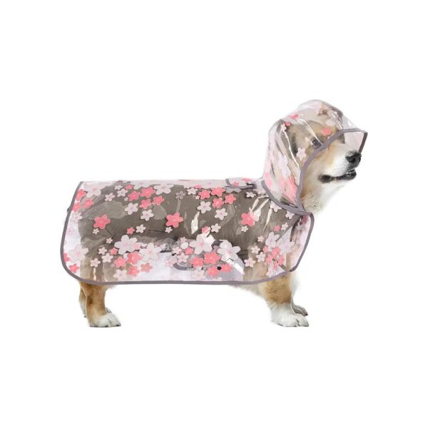 Quality Waterproof Dog Raincoat with Floral Pattern for Small to Medium-Sized Dogs