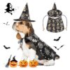 Quality Wizard Cape and Hat Pet Costume For Small Medium Dogs Cats Halloween Party Decor