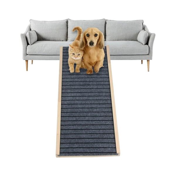 Quality Wooden Dog Ramp for Bed, Sofa, and Car, Adjustable Height, Anti-Slip and Foldable