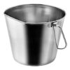 Quart Stainless Steel Food and Water Pail for Cats and Dogs with Flat Back