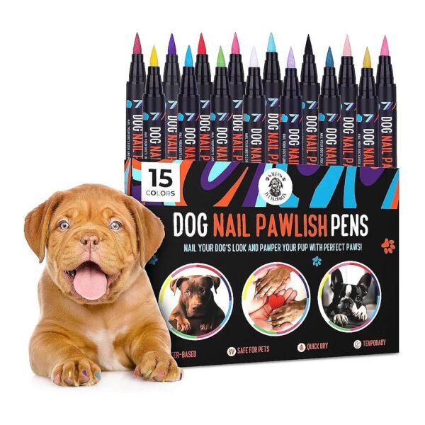 Quick Dry Pet Nail Polish Pens for Dogs, Cats, Small Animals - 15 Colors