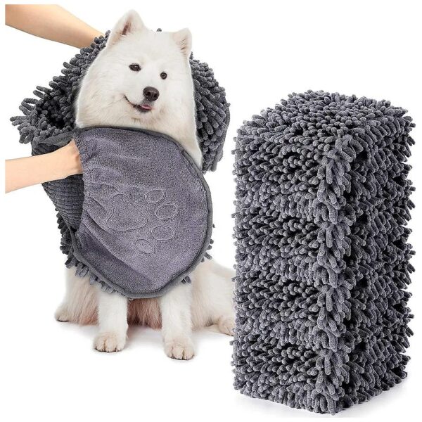 Quick Drying Microfiber Dog Towel with Hand Pockets and Absorbency for Dogs and Cats