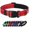 Quick Release Adjustable Nylon Red Reflective Dog Collar Breathable Soft Neoprene Padding