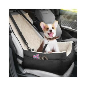 Quick-Release Pet Car Seat for Small Dogs Under 25 LBS with Four Storage Pockets