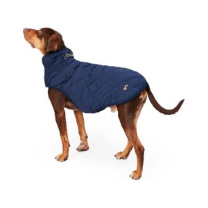 Quilted Navy Blue Dog Coat with Fleece Lining and Navy Blue Colour for Large Breed Dogs