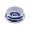 R2D2 Dog Food Bowl with Rubber Non-Slip Bottom 16 Ounces White Blue Gray