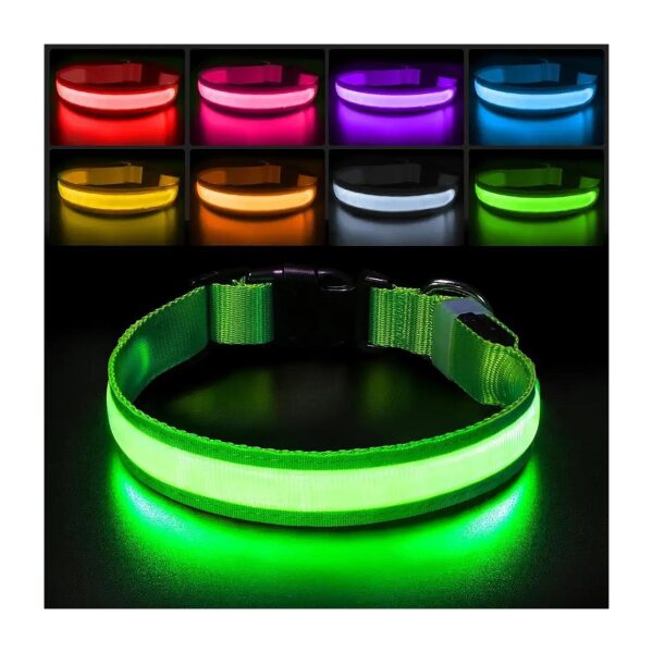 RGB LED Dog Collars with Adjustable Length for Small Medium Large Dogs