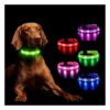 RGB Lighted Dog Collars with Water-Resistant Design for Night Walking Safety