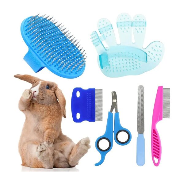 Rabbit Brush and Nail Trimmer Kit for Shedding and Grooming