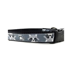 Raccoon Patterned 1 Inch Wide Adjustable Nylon Dog Collar Medium to Large