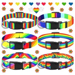 Rainbow Dog Collar Polyester Flag Adjustable Comfortable Pets Medium Pride Apparel