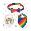 Rainbow Flag Dog Bandana Collar Bow and Bandanas for Gays and Lesbians Pride