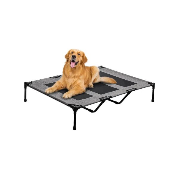 Raised Dog Bed with Oxford Fabric and Textilene Mesh for Active Dogs