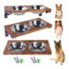 Raised Dog Bowls for Large Dogs with Stainless Steel Bowls and Adjustable Stand