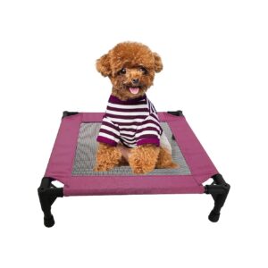 Raised Elevated Dog Bed with Breathable Black Mesh and Indoor-Outdoor Versatility