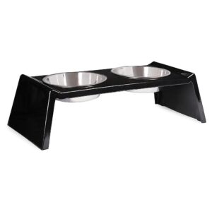 Raised Melamine Pet Dining System for Cats and Dogs with Easy Cleaning