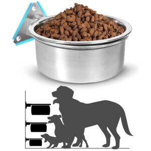 Raised Pet Bowls for Multi-Pets with Wall Mounting and 8 Cup Capacity