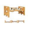 Raised Pet Food and Water Bowls with Stable and Sleek Bamboo Stand