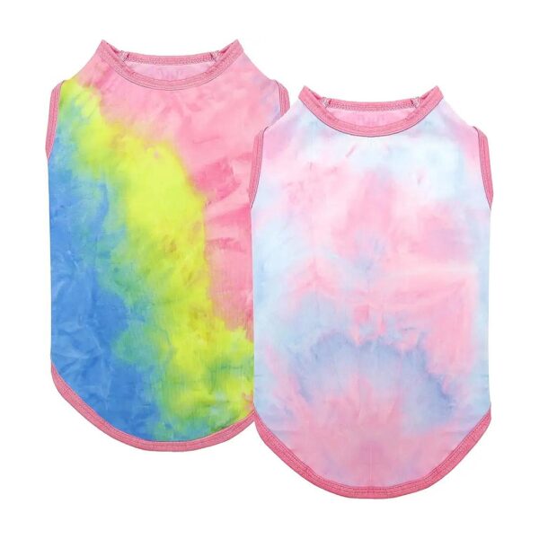 Random Pattern Tie-Dye Dog Shirt Vest for Small Dogs