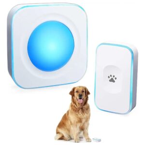 Range Wireless Dog Training Bell with Waterproof Touch Button and Flashing Light