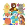 Rated Squeaky Crinkle Dog Toys, 5-Piece Set of Plush and Interactive Toys, Puppy Gifts