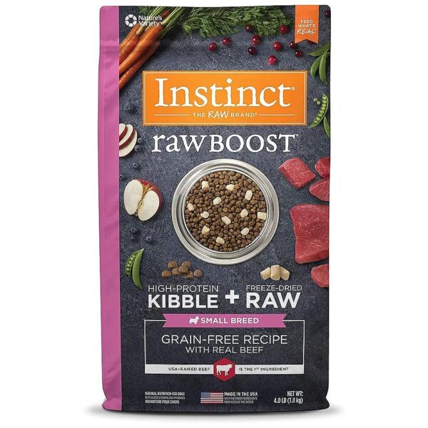 Raw Boosted Small Breed Grain Free Dog Food with Real USA Raised Beef