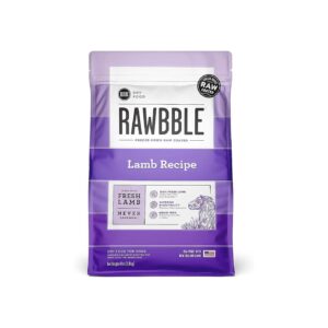 Raw Coated Dry Dog Food with Lamb Flavor, No Meat Meal, and Optimal Protein