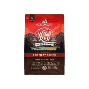 Raw Coated Dry Dog Food with Red Meat Recipe and No Fillers