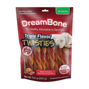 Rawhide-Free Chews with Triple Flavor, Made with Real Meat and Vegetables, 25 Count