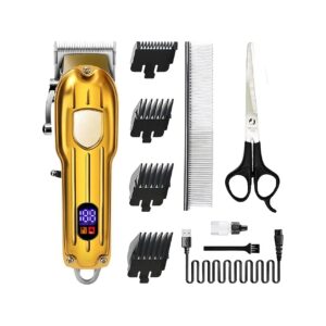 Ready Dog Grooming Kit with Hair Clipper, Scissors, and Comb for Pet Owner