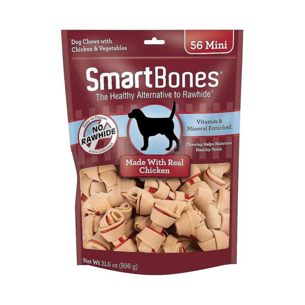 Real Chicken Mini Bones Rawhide-Free Chews for All Life Stages Dogs