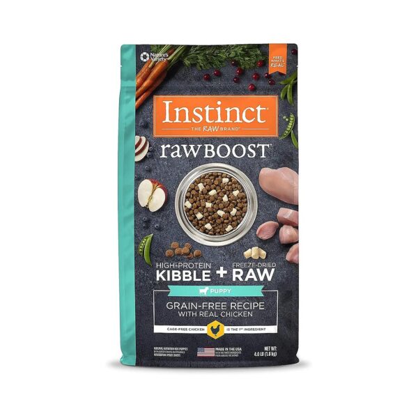 Real Chicken and Whole Food Ingredients Dog Food for Puppies with Raw Boost