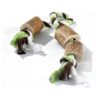 Real Elk Antler and Organic Cotton Rope Chew Toy for Small Dog Fun and Play