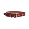 Real Leather Dog Collar in Red Color for Pet Yorkshire Terrier Puppies