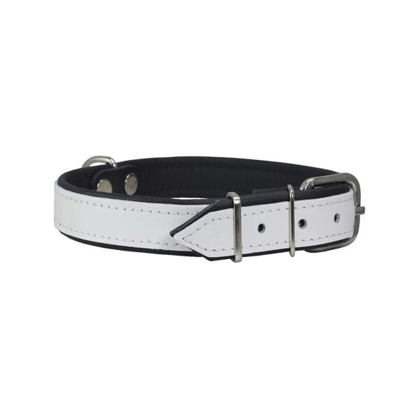 Real Leather Dog Collar with Soft Padding and Elegant Color Scheme