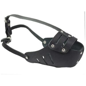 Real Leather Dog Muzzle for Large Breeds with Adjustable Straps for Comfort and Security