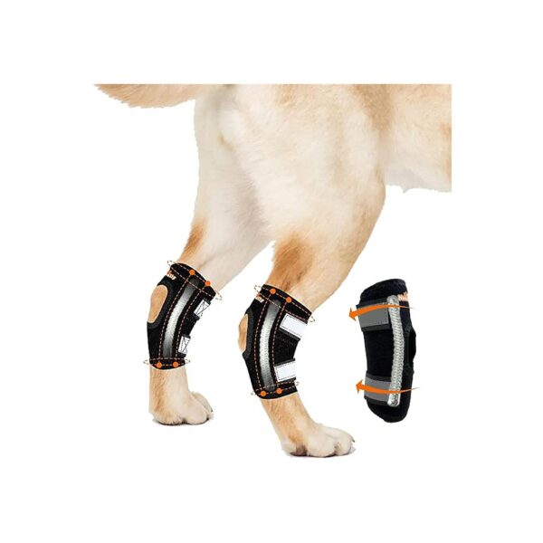 Rear Leg Hock and Ankle Support Braces with Adjustable Metal Spring Strips for Small Dogs