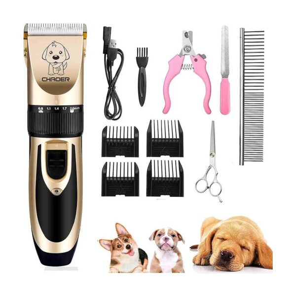 Rechargeable Cordless Dog Grooming Kit Low Noise Clippers for Dogs All Hair